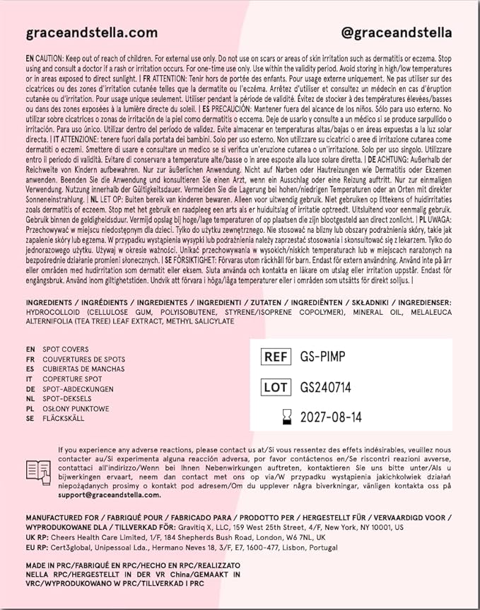 grace & stella Pimple Patches for Face - Cute Hydrocolloid Dots That Help Protect Acne & Reduce Redness - Fun Zit Stickers to Cover Blemishes - Dermatologist-Tested, Vegan (Multishape, 36 Count)