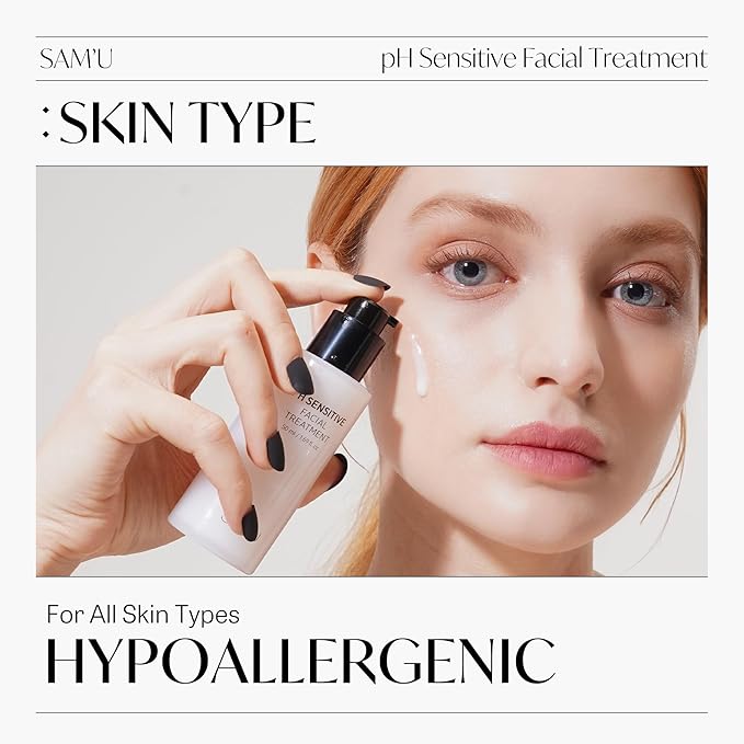 SAM'U pH Sensitive Facial Treatment – Nourishing, Hydrating Facial Treatment with Ceramides – Korean Skin Care Treatment Face Serum – 1.69 Fl Oz