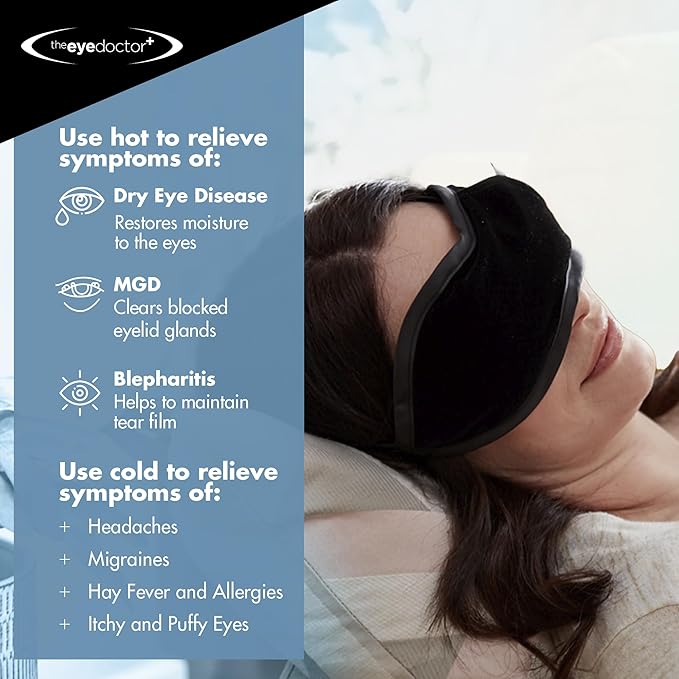 The Eye Doctor Hot Compress for Eye - Helps Dry Eye & Blepharitis - Reusable Eye Mask - Heated Eye Mask for Dry Eyes - Warm Compress for Dry Eyes - Heated Eye Mask for Stye