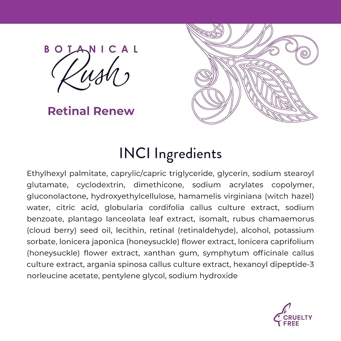 Retinal Renew Night Treatment, Paired With Plant Peptides And Botanical Extracts, Anti-aging, Softens Fine Lines For All Skin Types, 1 Oz Jar