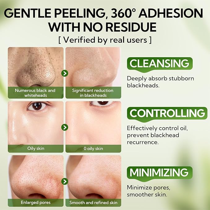 LANBENA Blackhead Mask, Upgraded 2.0 Bamboo Charcoal Nose Pore Strips, Black Head Remover Mask for Face, Puntos Negros, Deep Cleansing for All Skin Types, 30g+60pcs paper (Black)