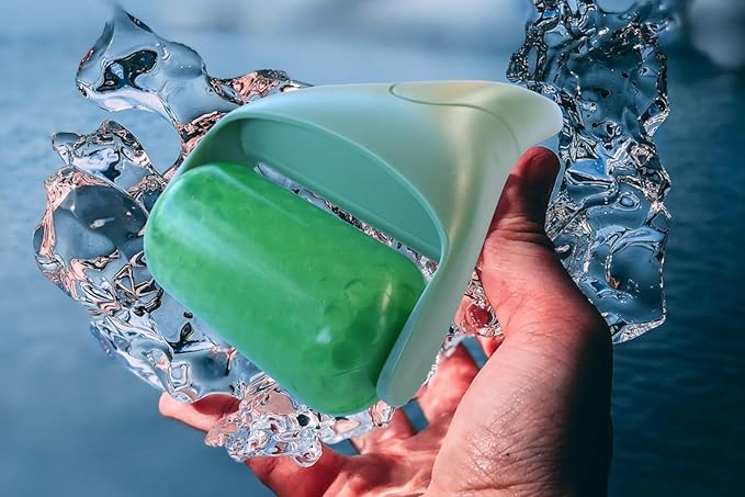 Ancloy Ice Roller for Face, Eyes, and Body, Reduce Puffiness, Pain Relief, Massage Roller for Muscle Tension, Facial and Body Skin Care Tool., for Women, Men, Kids, Gift (Green)