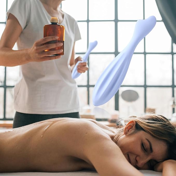 2pcs Face Massage Rollers, 6.99x1.1x0.43in Silicone Facial Rollers Reliable Face Massager Tool Face Skin Care Face Guasha Stick Body Gua Sha Relax for Women(Blue)