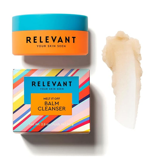 RELEVANT Melt-It-Off Cleansing Balm Makeup Remover Balm - Instantly Dissolve Waterproof Makeup Remover Balm - Hydrating, Anti-Aging, Plant-based Oil Cleanser for Face Balm with Chamomile Melting Balm