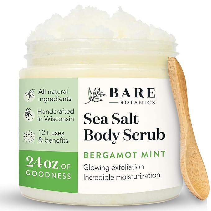 Bare Botanics Aloe Vera Mist + Bergamot Mint Body Salt Scrub