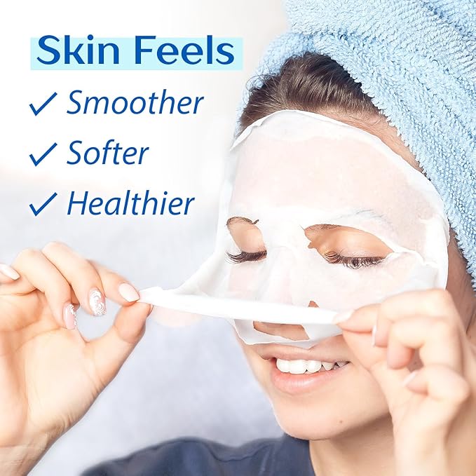 Ebanel 15 Pack Collagen Peptide Hydrating Face Masks, Instant Brightening Firming Anti Aging Face Sheet Masks, Moisturizing Spa Facial Mask Skincare with Hyaluronic Acid, Vitamin C, Chamomile, Aloe