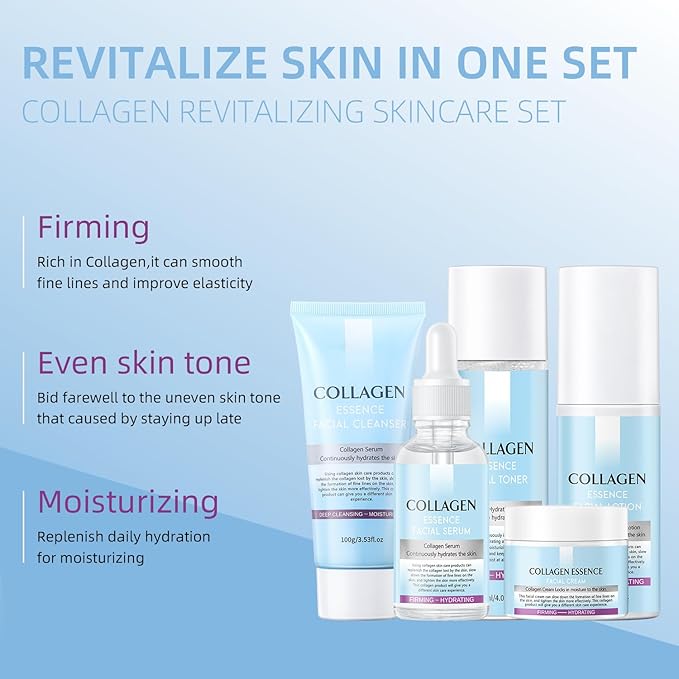 Skin Care Gift Set For Women, Valentine's Day Gifts, Anti Aging Skin Care Set With Collagen, Best Daily Hydrating Skin Care Kit, Beauty Gift Set, Skin Care Routine Kit For Women, Facial Self Care Kit