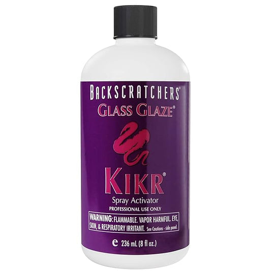 Backscratchers Extreme Glass Glaze Kikr Spray Activator - Quick Dry Nail Resin Mist - 8 Fluid Ounce