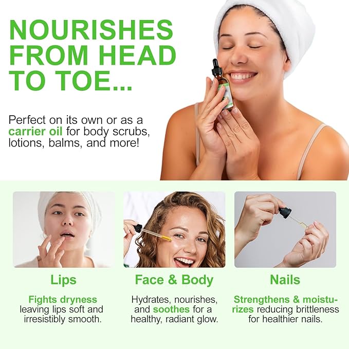 Neem Oil for Skin – 100% Natural Cold Pressed Neem Oil - for Face, Skin Care, Hair Care, Scalp Massage & Body Massage，Hair Growth, Acne, Anti-Aging Moisturizer (2.02 Fl Oz)