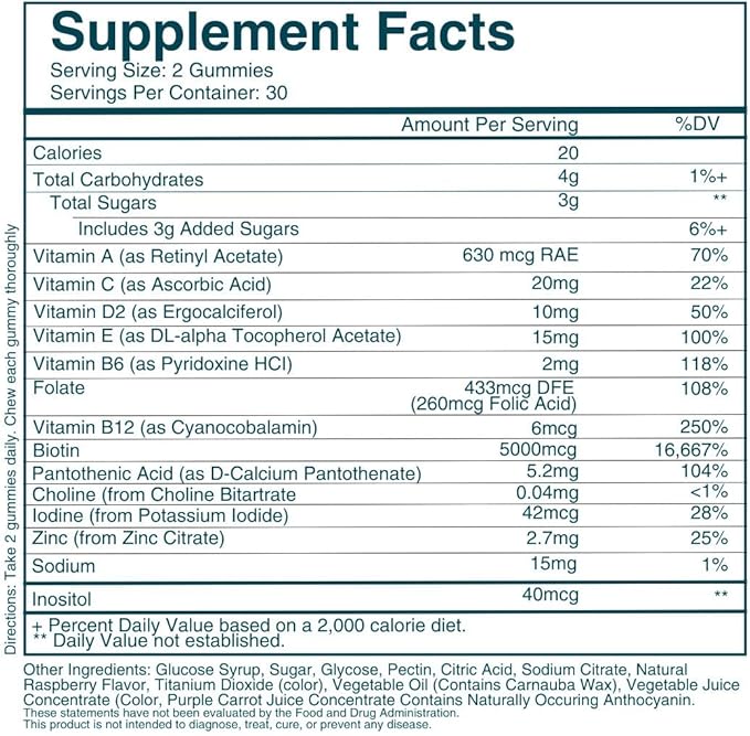 WEEM Hair Skin and Nails Gummies - Supports Healthy Hair - Vegan biotin Vitamins for Women & Men Supports Faster Hair Growth, Stronger Nails, Healthy Skin, Extra Strength (3)