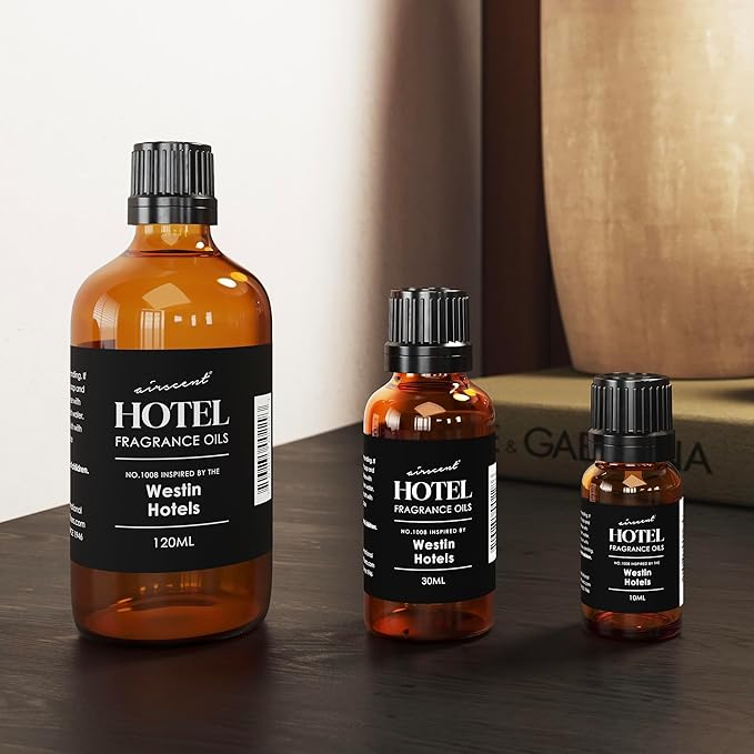 AirScent Hotel Diffuser Oil Inspired by The Westin Signature Hotel Scent - Premium Fragrance Oil No. 1008 for Ultrasonic and Waterless Diffusers and Crafting - 30 mL, 1 fl oz Glass Dropper Bottle