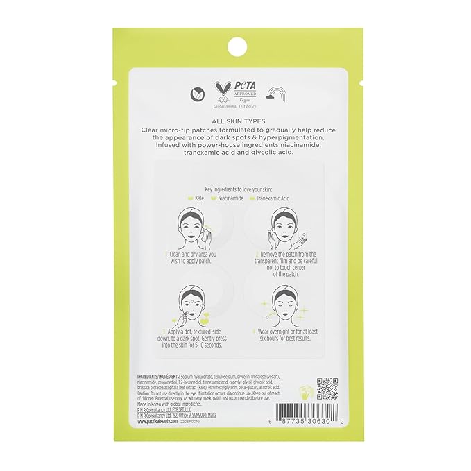 Pacifica Dark Spot Dissolving Micropatches – Microneedling Dots with Niacinamide, Tranexamic Acid & Kale to Fade Post-Acne Marks and Age Spots, Brightening Patch Treatment, Clean Vegan Skincare