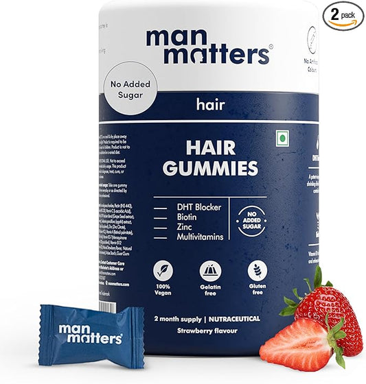 Biotin Hair Gummy for Healthy Hair | No Sugar Added | Biotin Gummies with Hair Vitamins | Vitamin A, Vitamin C, Vitamin E & Zinc | 60 Gummies