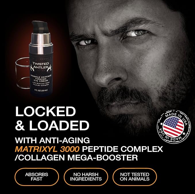 Wrinkle Defense Firming Eye Cream - Anti-aging Eye Cream with Matrixyl 3000 peptides, Hyaluronic Acid, Vitamin C & E, 30+ Plant Extracts - 1oz USA