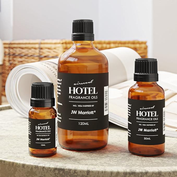AirScent Hotel Diffuser Oil Inspired by The JW Marriott's Oud Safir Scent - Fragrance Oil No. 1024 for Ultrasonic and Waterless Diffusers and Crafting - 30 ml, 1 fl oz Glass Bottle with Dropper