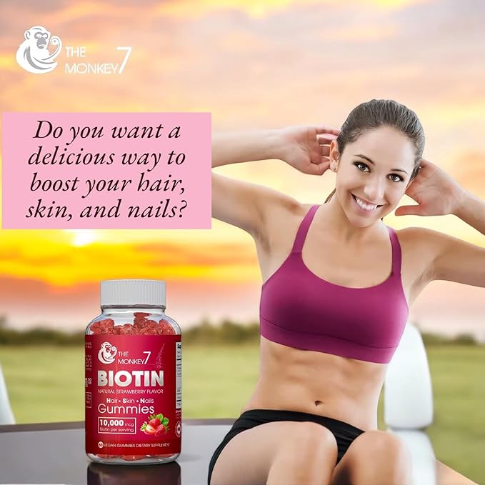 Biotin Gummy Bears Hair Growth Products Biotin 10000mcg | Biotin Gummies Hair Skin and Nails Vitamins Sugar Free Non GMO Gluten Free 60 Gummies 30 Day Supply - 2 Pack