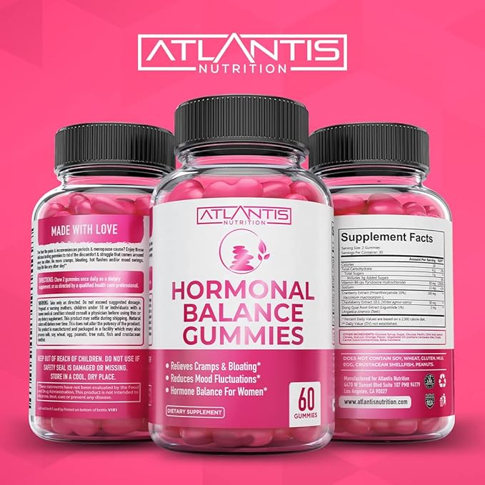 Atlantis Nutrition Hormonal Balance PMS Relief 60 Gummies + Collagen 60 Gummies
