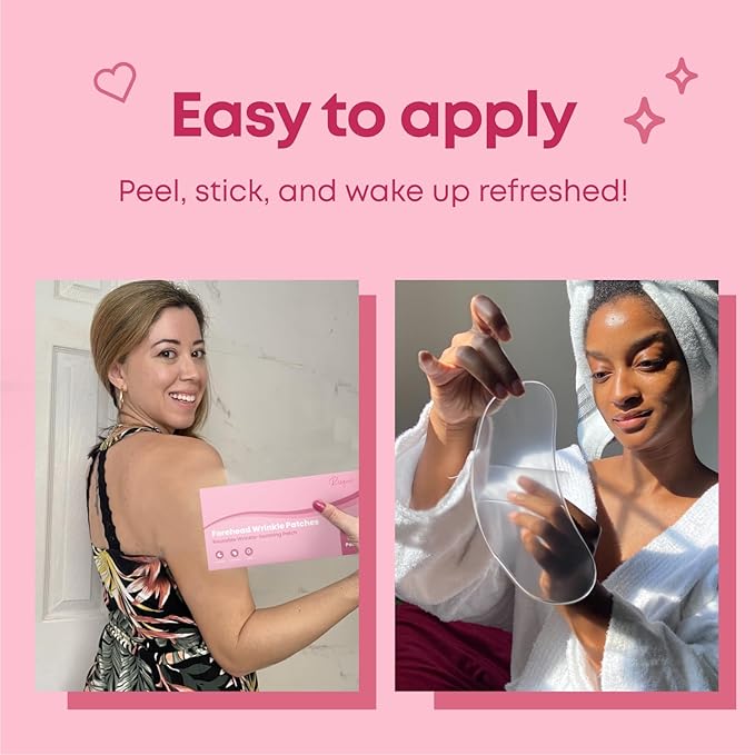 Forehead Wrinkle Patches | Non-Invasive Reusable Skin Care Solution | Fine Lines and Wrinkles Smoothing | Pairs with Eye Patches and Face Tape | Long-Lasting Skin Pads for a Smoother Look | Pack of 2