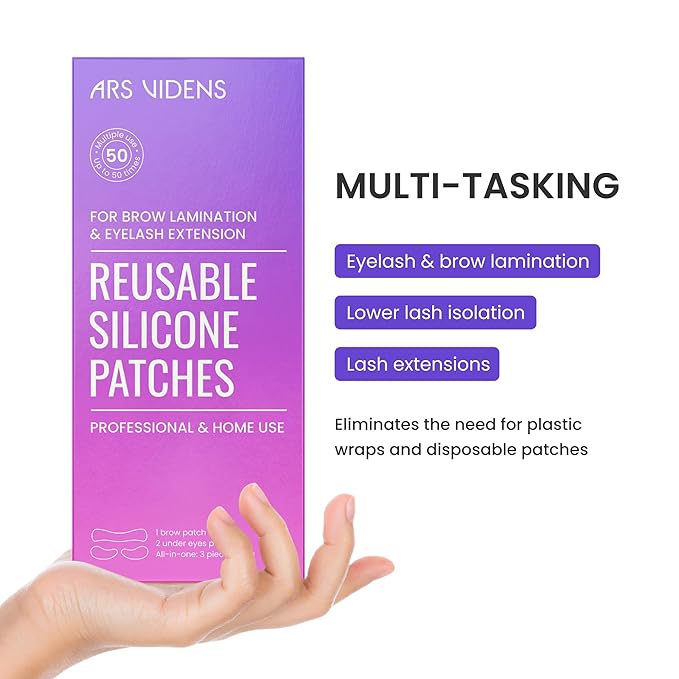ARSVIDENS Reusable Silicone Patches for Brow Lamination Procedure & Lash Lift, Eco-Friendly Brow and Under Eye Pads for Professional Results