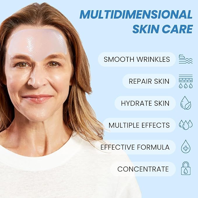 Forehead Wrinkle Patches 20 PCS, Anti Wrinkle Patches With Collagen, Vitamin, Forehead Wrinkles Treatment For Smoothing & Softening Fine Lines (transparent)