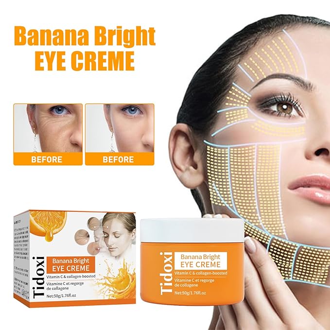 Banana Bright Eye Cream,Retinol Eye Cream for Dark Circles and Puffiness, Anti Aging Eye Cream with Hyaluronic Acid and Collagen vitamin C, Under Eye Cream,Smooth Fine Lines and Hydrate Eye Area