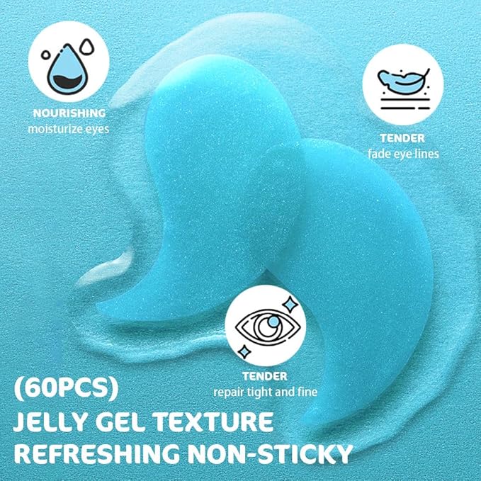 AMY'S DIARY Eye Mask Under Eye Patches (30 Pairs)- Puffy Eyes & Dark Circles Treatments,Reduce Under Eye Bags and Smooth Wrinkles,Eye Skin Care Pads With Collagen (Blueberry Extract)