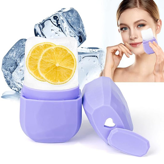 Ice Roller for Face, Facial Massage Tools, Reusable Cube Mold, for Eyes and Neck to Brighten Skin & Enhance Glow / Tighten & Tone Skin & De-Puff The Eye Area
