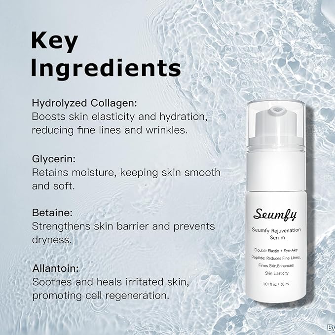 Power Repairing Serum,Anti Wrinkle Hydrating Serum for Face with Hydrolyzed Collagen for Dull Skin,Fine Lines All Skin Types,30ML/1.01 Fl.Oz