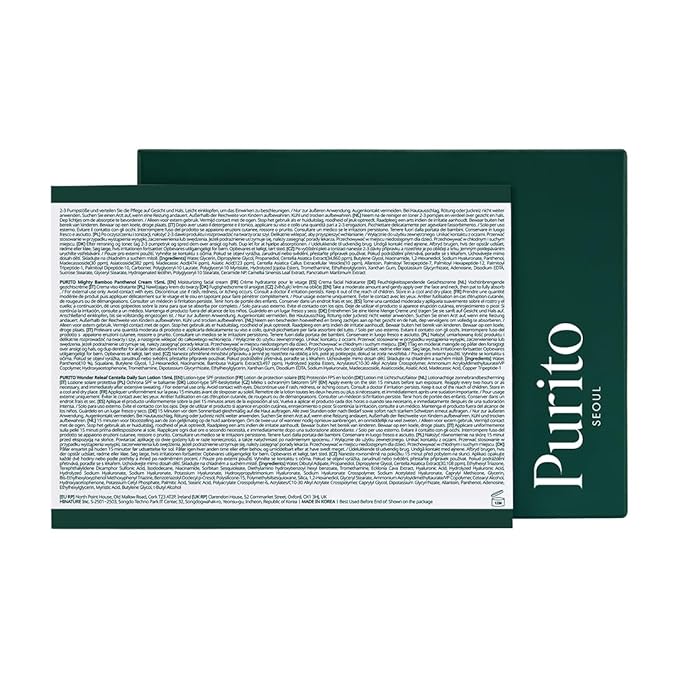 PURITO SEOUL Best Kit - Skincare Routine with Panthenol Cleanser & Cream, Unscented Centella Serum & Toner, For All Skin Types, Gift Set, For Face, Facial Serum, K-Beauty, 3.52 fl. oz.