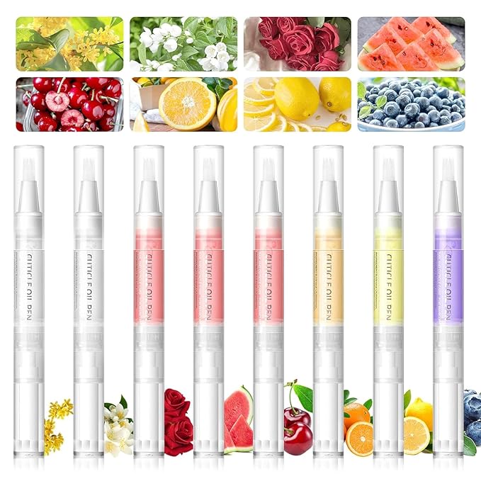 Natural Nail Growth Oil,Nail Growth Oil Pen,Cuticle Oil, Natural Growth Serum For Nails Moisturize -For Growth And Strength, Nail Strengthener For Damaged Nails (Lemon oil, 0.18 / Fl Oz)