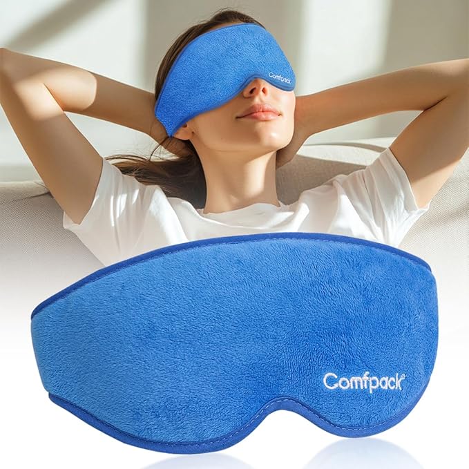 Eye Mask for Dry Eyes, Microwave Warm Compress for Eyes with Washable Cover, Remove Styes, Chalazion Therapy Heating Pad Hot Compress, Moist Heat Mask for Blepharitis, Tired