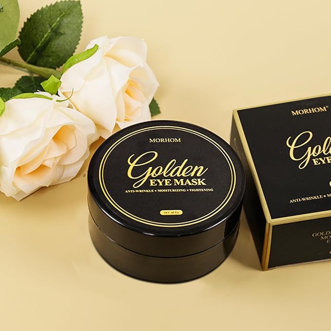 Brightening Eye Masks, Hydrating Eye Masks W/Caffeine Hydrolyzed Collagen & Centella Asiatica- Under Eye Patches For Dark Circles - Minimize Puffiness (Gold - Gold collagen)