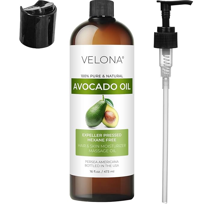 Velona Avocado Oil 16 Fl Oz | 100% Pure and Natural Carrier Oil | Expeller-Pressed | Hair, Body and Skin Care | Use Today - Enjoy Results