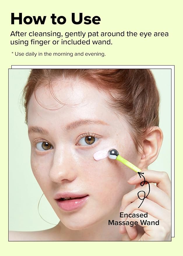 I DEW CARE Vitamin C Eye Cream & Roller Set - Glow-Key | Korean Skin Care, Dark Circles Reducer, Treatment with Hyaluronic Acid, Niacinamide, Cooling Eye Stick Ball 0.50 FL Oz