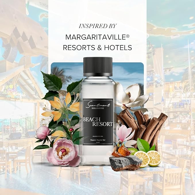 Beach Resort Hotel Diffuser Oil | Aromatherapy Fragrance Inspired by 5-Star Hotels | Luxurious Scent with Notes of Bergamot, Ocean, Peony with Amber & Sandalwood (120 mL)