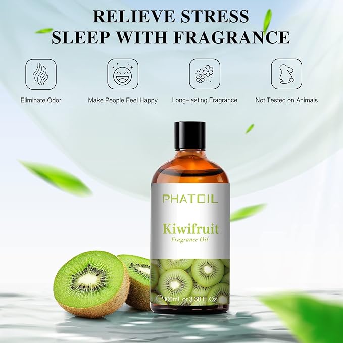 3.38FL.OZ Kiwifruit Fragrance Oils for Aromatherapy, Essential Oils for Diffusers for Home, Perfect for Diffuser, Yoga, Skin Care, DIY Candle and Soap Making - 100ml