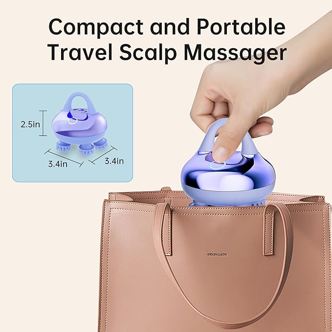 COMFIER Cordless Scalp Massager Hair Growth with 3 kneading Modes,Waterproof Head Massage with 8 Claws for Deep Cleansing,Body Cat Head Scratcher,Gift for Women