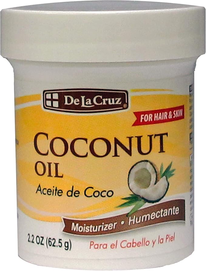 De La Cruz Coconut Oil - Expeller Pressed Coconut Oil for Skin and Hair - Natural Moisturizer for Skin and Hair - 2.2oz (3 Jars)