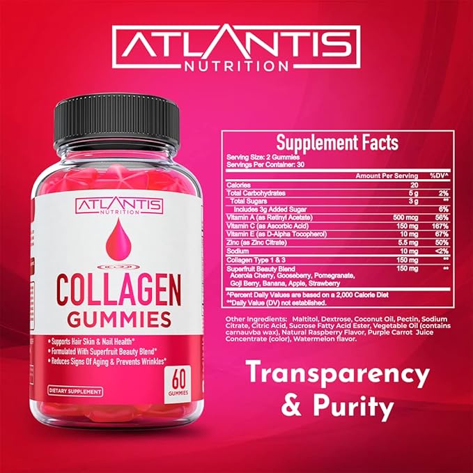 Atlantis Nutrition Hormonal Balance PMS Relief 60 Gummies + Collagen 60 Gummies