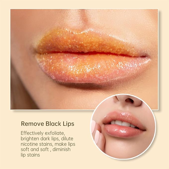 Turmeric Lemon Lip Scrub for Dark Lips, Exfoliating Lip Scrub with Aloe Vera, Scrub & Nourish Sugar Lip Scrub, Natural Scrub & Turmeric Lip Scrub and Balm for Dry, Chapped, Reduce Fine Lines Lip