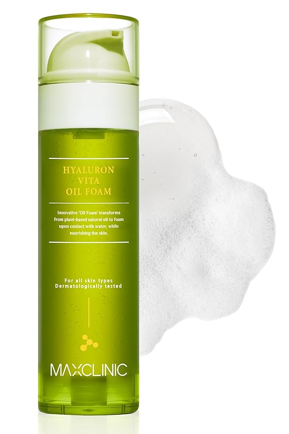 [K-Beauty] Hyaluron Vita Oil to Foam - All-in-One Korean Face Wash Oil Based Foaming Facial Cleanser - Pore Minimizing & Blackhead Remover - Makeup Deep Cleansing Oil for Dry Skin (3.88 fl oz)