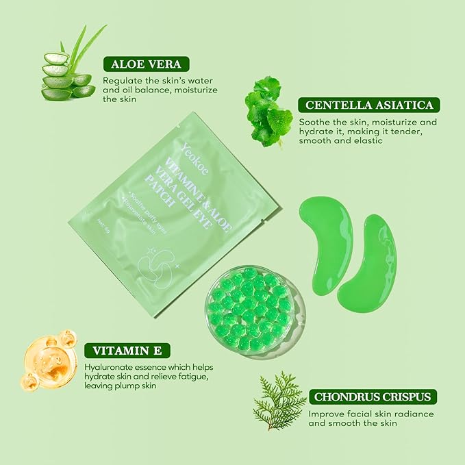 Under Eye Patches for Dark Circles,Puffy Eyes,20 Pairs Face Masks SkinCare With Vitamin E and Aloe Vera Gel for Rejuvenate