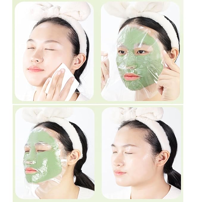 400 Pack Plastic Facial Mask Disposable Sheet Mask Wrap Face Moisturizer Mask DIY Forehead Wrinkle Patches for Clay Face Creams Mud Mask Collagen Moisturizing Cream Night Lotion Absorbing