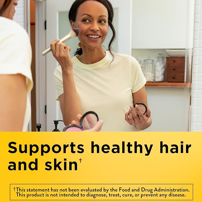 Nature Made Biotin 1000 mcg, Dietary Supplement Supports Healthy Hair & Skin, 120 Softgels, 120 Day Supply