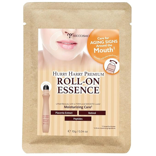 Premium Roll-On Essence 10ml – Anti-Aging Serum with Placenta, Retinol & Peptides – Targeted Care for Smile Lines & Eye Area – Easy No-Touch Application