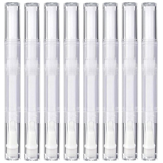 8 Pieces Empty Cuticle Oil Pen for Nails 3ML Transparent Twist Pen for Cuticle Oil Applicators Cosmetic Containers Gloss Tube Eyelash Growth Liquid Tube