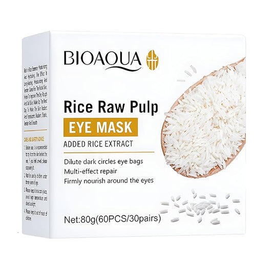 BIOAQUA Rice Raw Pump Eye Mask Dark Circles Eye Bags Nourish Repair 80g 60pcs/30pairs