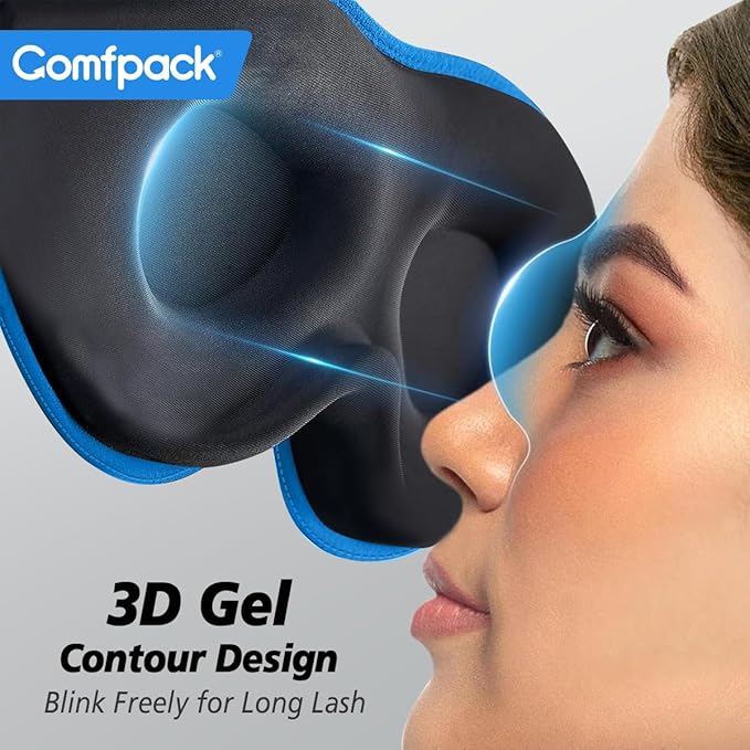 3D Cooling Sleep Mask, Gel Sleep Eye Mask with Hot & Cold Compress Therapy, Zero Eye Pressure Blackout Night Blindfold, Soft & Comfortable Ice Cold Pack for Puffy Eyes, Dark Circle