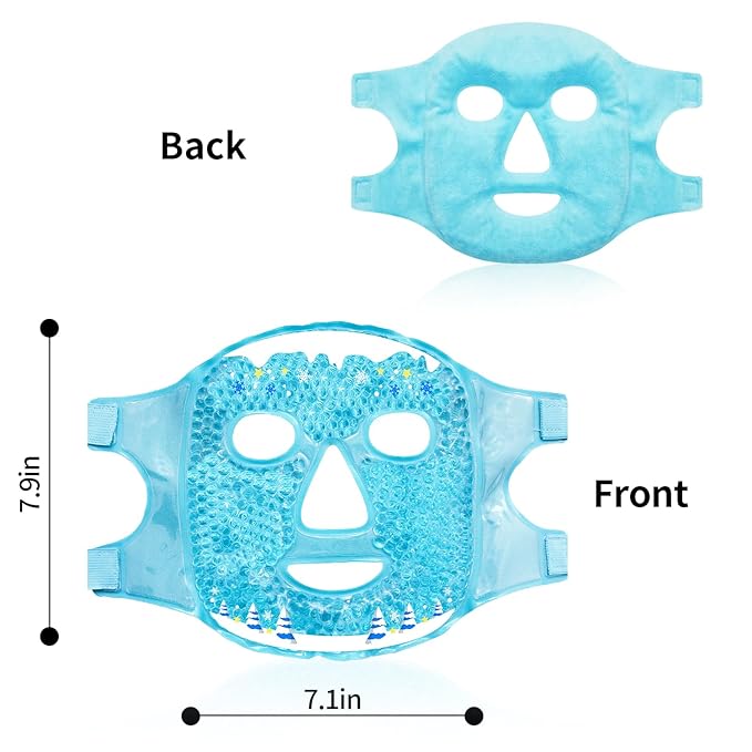 Cold Face Eye Masks Ice Face Mask Hot Cold Compress for Dark Circles, Puffiness, Migraines, Headache, Stress, Redness, Cooling Face Masks for Women Man, Skin Care