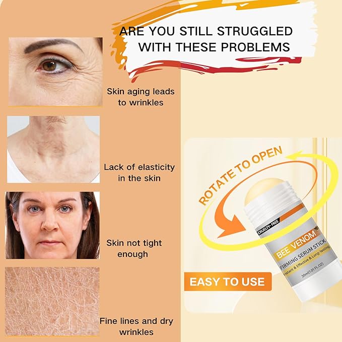 2PCS Bo-tox Bee Venom Firming Serum Stick,Retinol Firming Serum Stick, Hydrates Nourishes Skin Bee Venom Cream For Face and Body